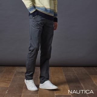 【NAUTICA】官方旗艦 男裝 舒適棉質休閒長褲(灰色)
