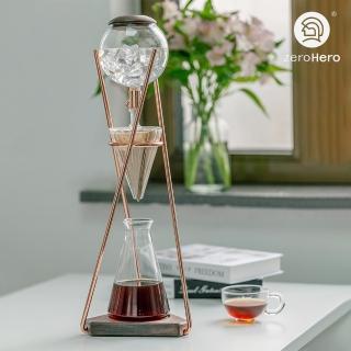 【zeroHero】鼎元classic冰滴咖啡壺 - 玫瑰金(冷萃/滴漏式/可調式冰滴/過濾 式/冷泡/胡桃實木/黃銅)