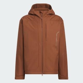 【adidas 愛迪達】外套 男 運動連帽外套 亞規 TH SOFTSHELL JK 咖啡 JZ1151