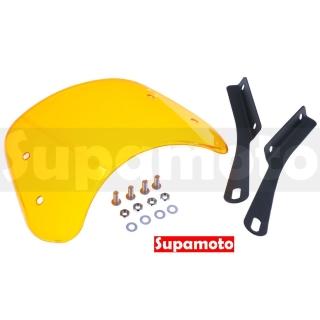 【Supamoto】通用擋風鏡—D橘黃(燻黑/風鏡/整流罩/復古/檔車/速可達/大燈/街車/CB350/機車改裝)