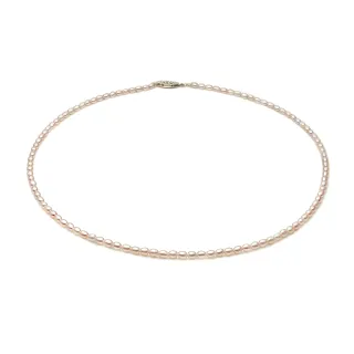 【大東山珠寶】天然小米粒珍珠項鍊 輕時尚氣質 多重佩戴 短版頸鍊 3.5MM 限量粉紫色(時尚珍珠)