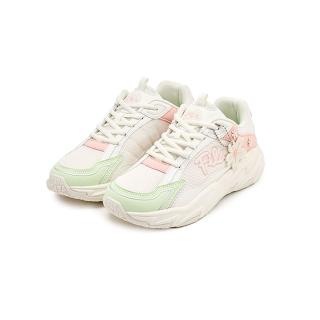 【FILA官方直營】女鞋 Cherry Blossom 女款運動鞋-米綠(5-C306Z-165)