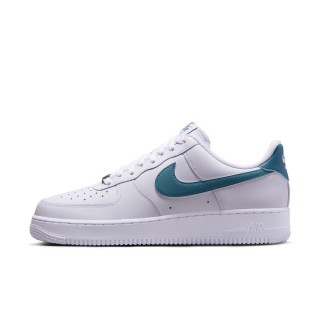 【NIKE 耐吉】AIR FORCE 1 07 休閒鞋 男鞋 白 藍綠 皮革(FJ4146-114)