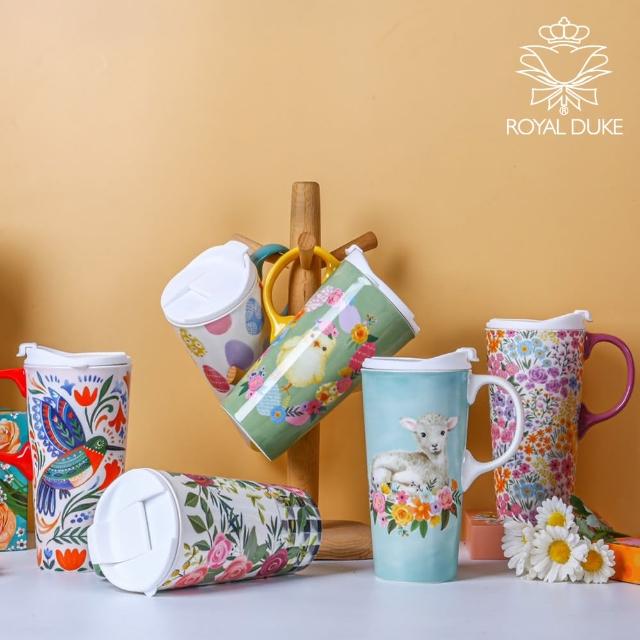 【Royal Duke】城市隨身杯附蓋馬克杯550ml★買一送一(瓷器大容量馬克杯 環保杯 車上咖啡杯 辦公室馬克杯)