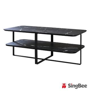 【SingBee 欣美】石紋方型雙層茶几CT1260S(子母茶几 咖啡桌 客廳桌 桌子 茶几組合 置物桌)