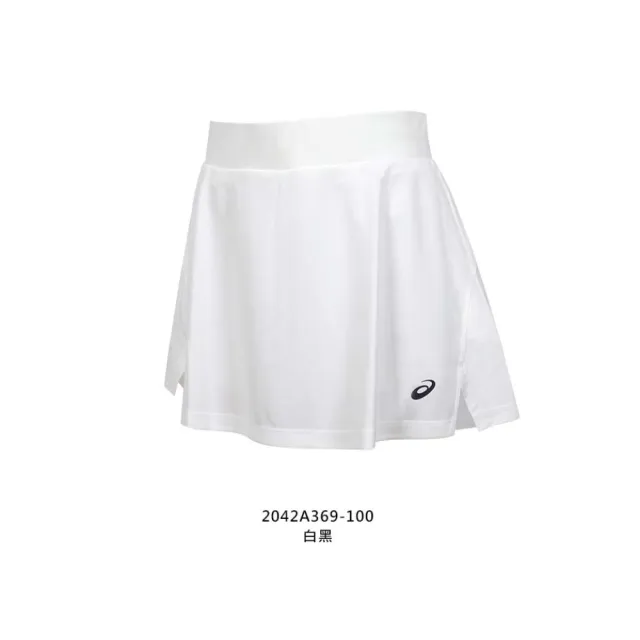 【asics 亞瑟士】女網球裙-短褲裙  吸濕排汗 運動 休閒 網球(2042A369-100)