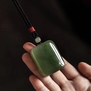 【LEEHER】青玉項鍊/玉塊/玉石收藏/項鍊/玉項鍊/和田玉項鍊/玉墜男項鍊/玉石掛件/飾品/保平安/