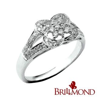 【BRILLMOND JEWELRY】30分 天然鑽石 PT950鉑金 情戀風露鑽戒(天然鑽石總重30分)