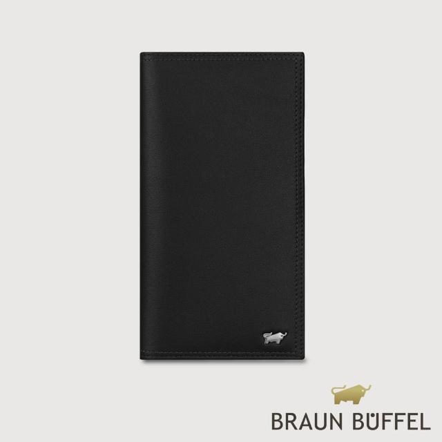 【BRAUN BUFFEL 德國小金牛】台灣總代理 斯杜迪歐 17卡兩折長夾-黑色(BF566-631-BK)