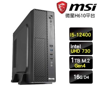 【微星平臺】I5六核{煥然一昕}超值效能文書機(I5-12400/H610/16G/1TB)