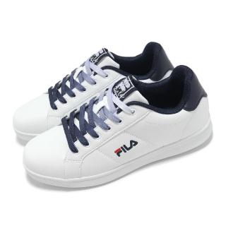 【FILA】休閒鞋 Inheritance 2 男鞋 白 藍 低筒 皮革 小白鞋 情侶鞋 斐樂(1C323Z133)