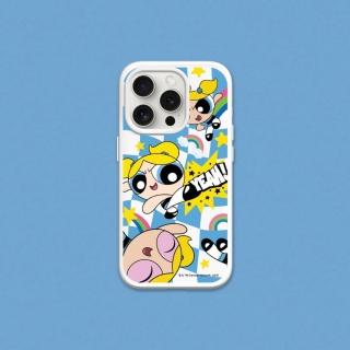 【RHINOSHIELD 犀牛盾】iPhone 15系列 SolidSuit MagSafe相容 磁吸手機殼/泡泡-可愛格紋款(飛天小女警)