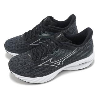 【MIZUNO 美津濃】慢跑鞋 Wave Inspire 21 女鞋 超寬楦 黑銀 支撐 波浪片 運動鞋 美津濃(J1GD2546-22)