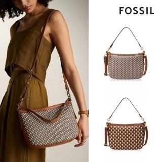 【FOSSIL 官方旗艦館】Jolie 真皮新月斜揹包(兩色可選)