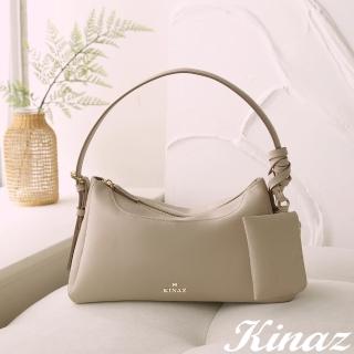 【KINAZ】附頸繩萬用包針釦雙背帶變型肩背斜揹包-杏奶戚風-慵懶日光系列