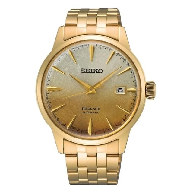 【SEIKO 精工】銀座Star Bar金色調酒系列經典機械錶/40.5mm/sk35(SRPK46J1 / 4R35-01T0Q)