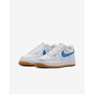 【NIKE 耐吉】運動鞋 休閒鞋 女鞋 中大童 男鞋 AIR FORCE 1 GS 白 藍 膠底 皮革 透氣 AF1(FV5948115)