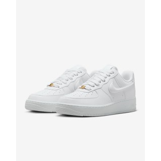 【NIKE 耐吉】運動鞋 休閒鞋 女鞋 W AIR FORCE 1 07 全白 立體勾勾 皮革 透氣 AF1(HF2014100)