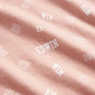 【EDWIN】男裝 人氣復刻款 滿版LOGO印花短袖T恤(淺粉紅)