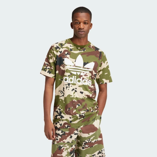 adidas 愛迪達 短袖上衣 男 運動 亞規 三葉草 CAMO TREFOIL T 迷彩 IS0215