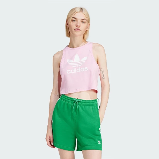 adidas 愛迪達 背心 上衣 女 運動 三葉草 TREFOIL TANK 粉 IP0682