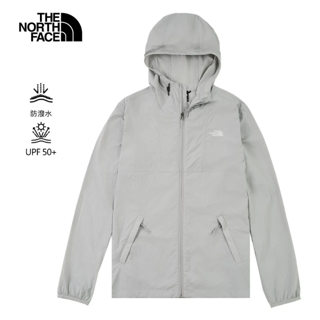 The North Face 北面男款灰色DWR防潑水連帽外套｜8EZYA0M