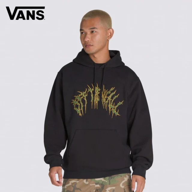 VANS 官方旗艦 Metal Arch Pullover 男女款黑色連帽大學T