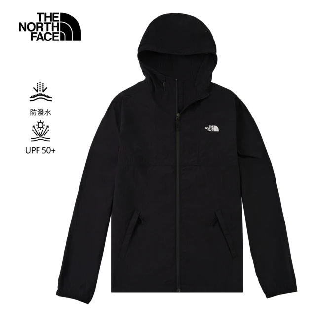 The North Face 北面男款黑色DWR防潑水連帽外套｜8EZYJK3