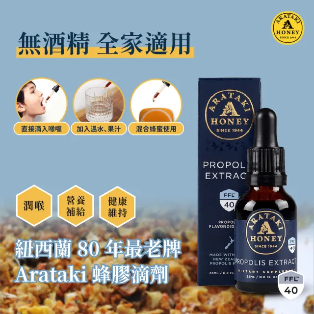 【Arataki】紐西蘭蜂膠液態食品FFL 40(蜂膠萃取/蜂膠滴劑)