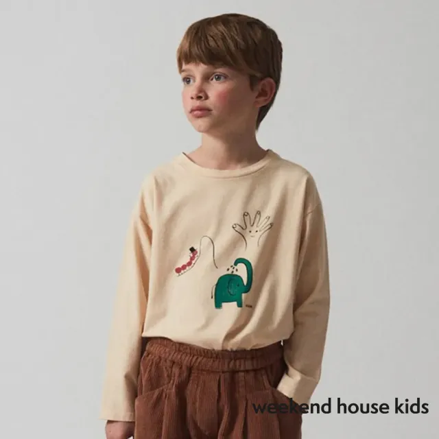 【weekend house kids】Hand有機棉長袖上衣(橘色)