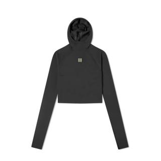 【adidas 愛迪達】Adidas x Fear of God Athletics 短版帽T 黑 聯名款 連帽上衣 IN5899