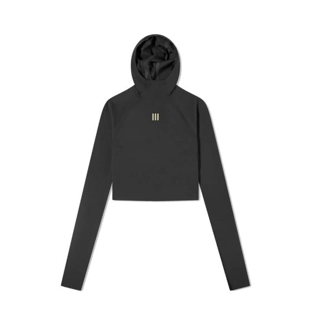 【adidas 愛迪達】Adidas x Fear of God Athletics 短版帽T 黑 聯名款 連帽上衣 IN5899