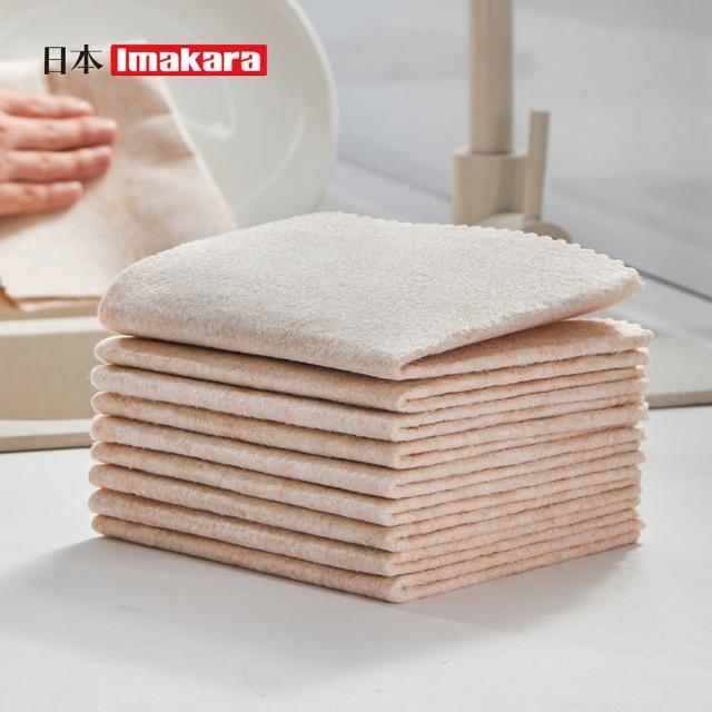 【Imakara】乾濕兩用去汙除油加厚絲瓜抹布-5片/包-3包組(洗碗布/絲瓜纖維布/吸水抹布)