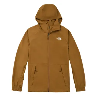 【The North Face】北面男款棕色吸濕排汗連帽外套｜8ET7173(排汗衫)