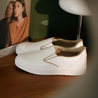 【LAZY SHOES】秒穿鞋 懶人鞋 休閒鞋 牛皮鞋 女鞋 白 DOROTHIE(內裡小羊皮懶人鞋)
