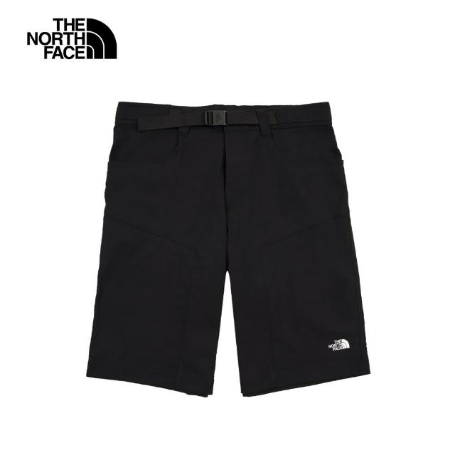 【The North Face 官方旗艦】北面男款黑色吸濕排汗休閒短褲｜8AV64H0