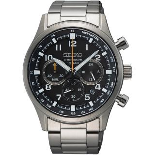 【SEIKO 精工】CS 紳士時尚三眼計時手錶-43mm 情人節 禮物(8T63-02M0D/SSB447P1)