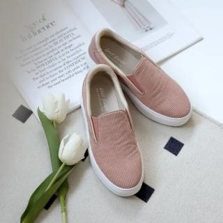 【LAZY SHOES】秒穿鞋 懶人鞋 休閒鞋 女鞋 燈芯絨粉 DOROTHIE(內裡小羊皮懶人鞋)