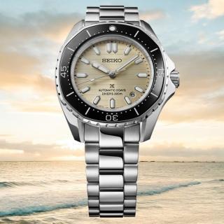 【SEIKO 精工】Prospex 海岸曙光多邊形300米機械潛水錶-金x銀/41.3mm(SPB481J1/6R55-00J0S)