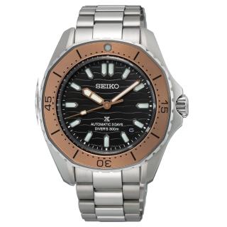【SEIKO 精工】Prospex 海岸曙光多邊形300米機械潛水錶-黑x銀/41.3mm(SPB485J1/6R55-00J0N)