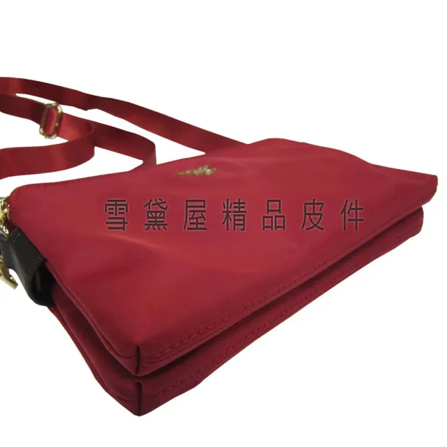 【SNOW.bagshop】618 斜側背小容量(可肩背斜背進口專櫃三層主袋設計進口超輕量防水包 水晶布+皮革)