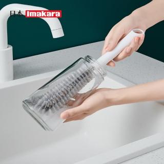 【Imakara】細密刷毛L型直角彎曲杯刷/瓶刷-短款(水壺刷/保溫杯清潔刷/奶瓶刷)