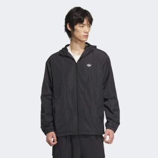 【adidas 愛迪達】外套 男款 運動外套 風衣外套 三葉草 ATLT WB M 黑 JD6392