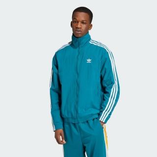 【adidas 愛迪達】外套 男款 運動外套 風衣外套 三葉草 WOVEN FBIRD TT 藍 IZ2415