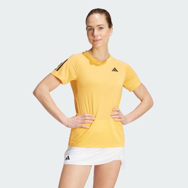 【adidas 愛迪達】短袖上衣 女 運動 亞規 CLUB TEE 黃 IT6578