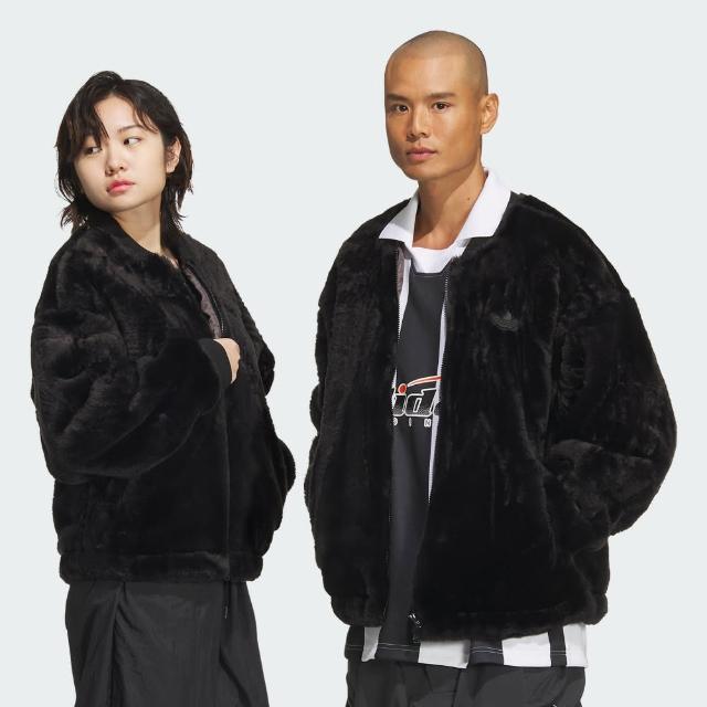 【adidas 愛迪達】外套 男款 女款 運動外套 毛毛外套 三葉草 N FUR JKT U 黑 JD3776