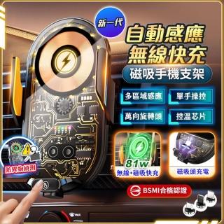 【u-ta】車用磁吸透明15W無線充電盤AP8(自動開合 MagSafe磁吸 出風口導航支架 汽車無線充電器)