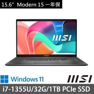 【MSI 微星】特仕版 15.6吋i7商務(Modern 15/i7-1355U/16G+16G/1TB/Win11/F13MG-240TW)