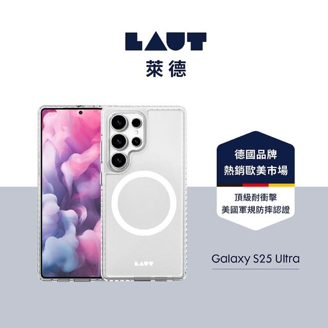 【LAUT 萊德】Galaxy S25 Ultra 磁吸晶透保護殼-透明(支援MagSafe功能)