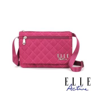 【ELLE ACTIVE】生活印記系列-隨身側揹包/斜揹包-小(桃紅色)